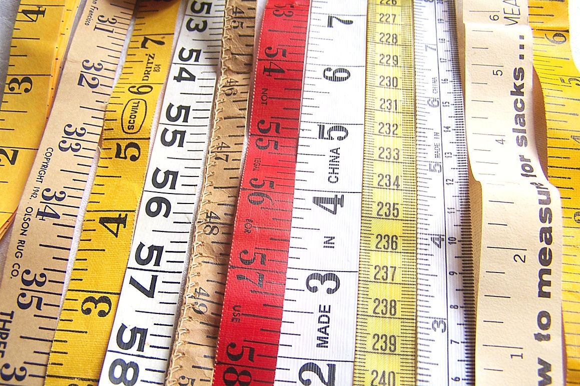 11 Vintage Tape Measures cloth paper vinyl