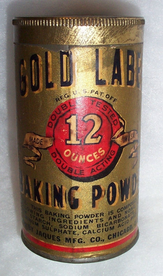 SALE Collectible Gold Label Baking Powder Tin