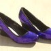 Size 9 Purple/Plum and Black Sequin Wedge Heels