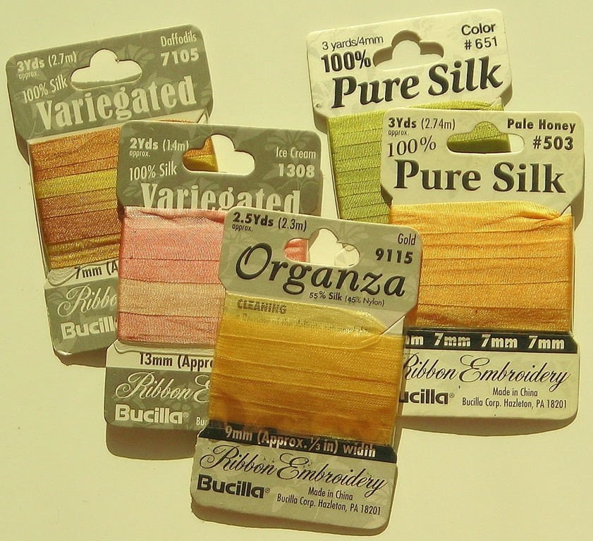 Bucilla Silk Organza Variegated Ribbon Embroidery thread lot