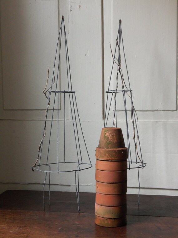 two vintage wire topiary frames by unpotpourri on Etsy