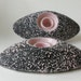 1950s moderne pink and black candle holders