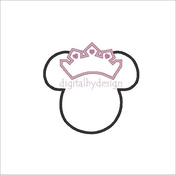 Items similar to Minnie Mouse Princess Crown Only Silhouette Head ...