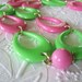 Vintage Modern Necklace Lime Green and Pink Teardrops Lucite Lightweight Germany