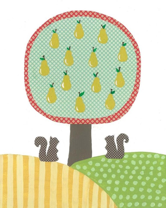 Items similar to Nursery Art PRINT - Pear Tree on Etsy