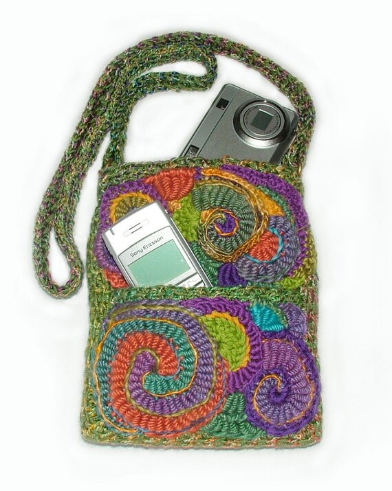 Camera Case Phone Case Purse Pouch OOAK Freeform Crochet