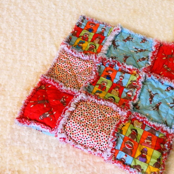 blanket quilting baby kits Sock Monkey Quilt Baby Blanket Items similar Kit, Rag to