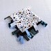 Blue Brown Blanket - Minky and Satin Dots Tag Ribbons