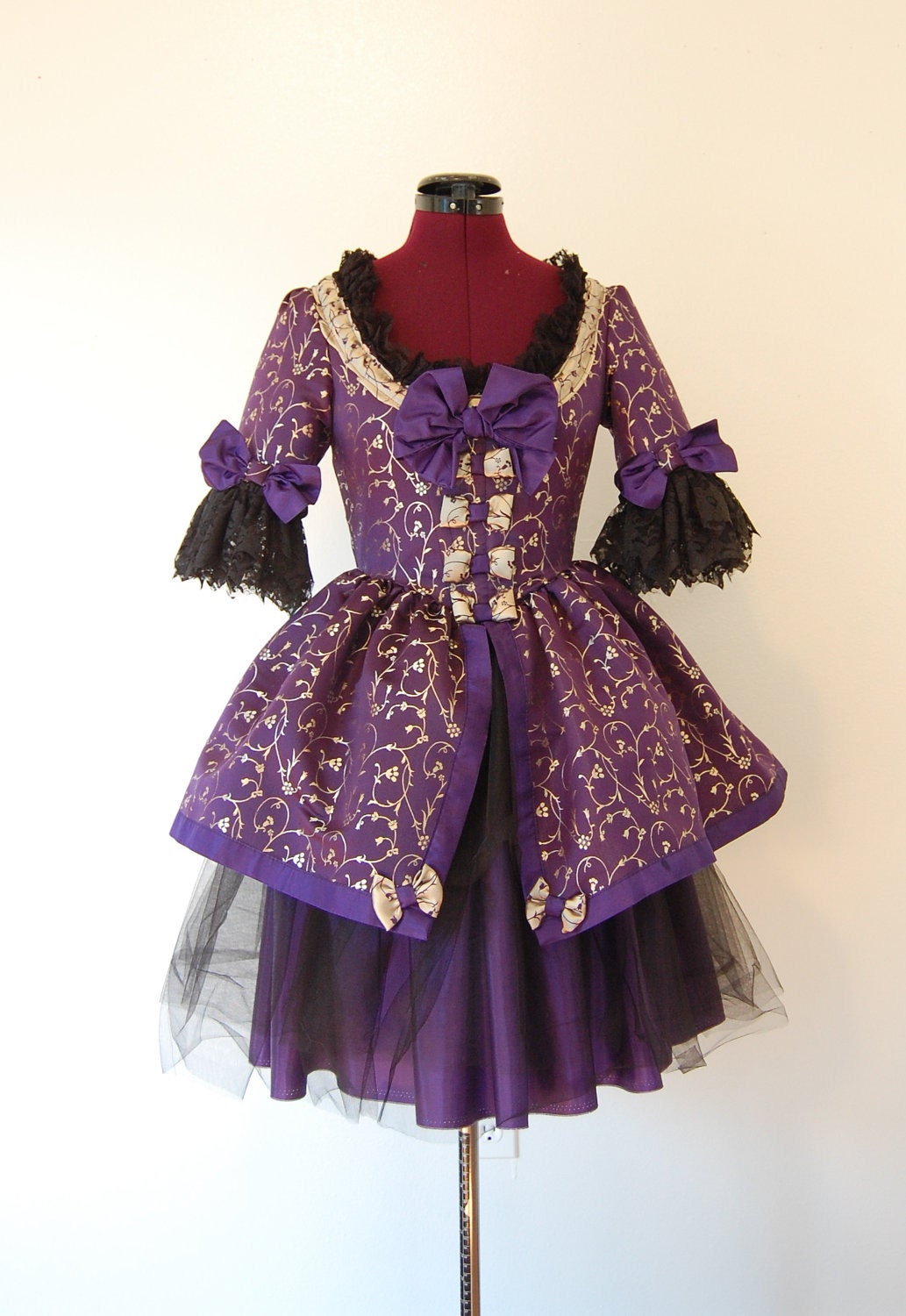 Royal purple and Gold Victorian Rococo dress mini marie