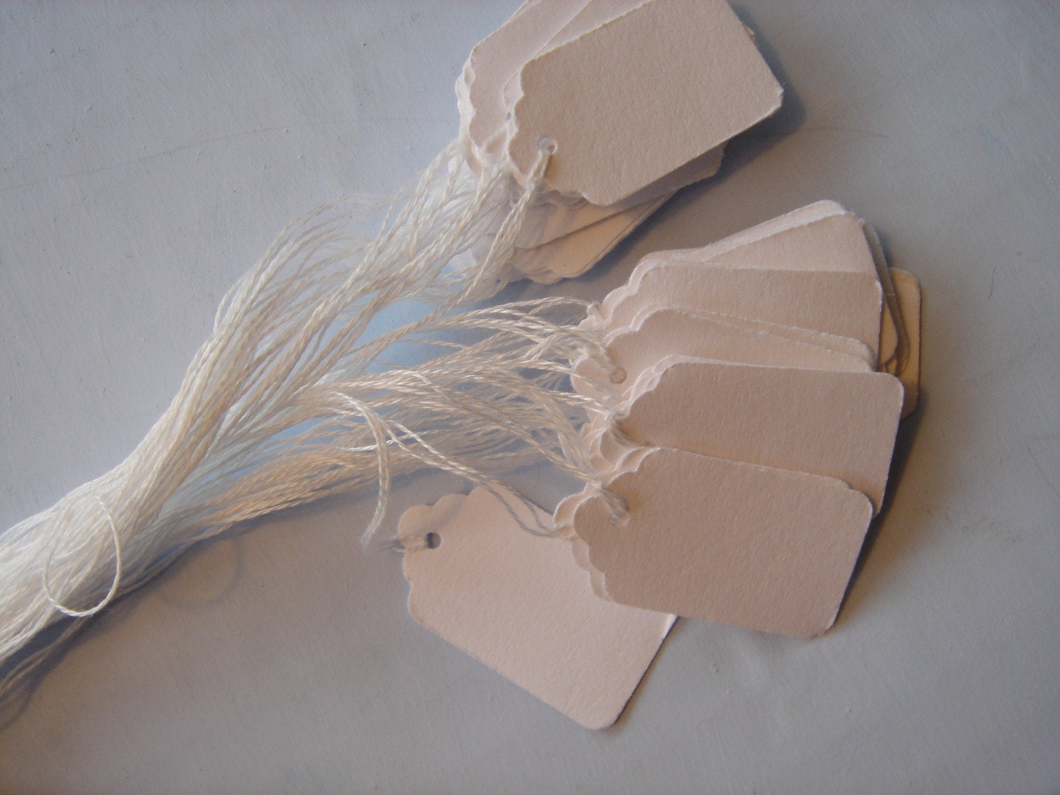 100 Small White Tags for Jewelry With Strings Attached