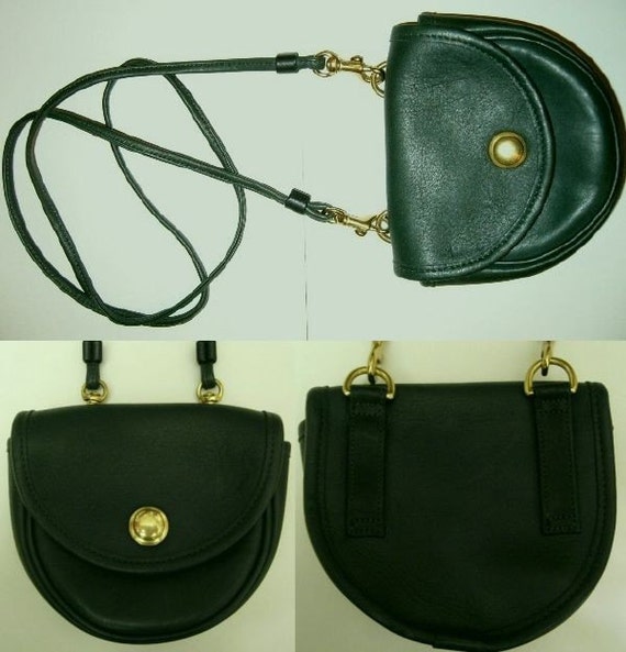 Vintage COACH DARK GREEN LEATHER MINI CROSS BODY SHOULDER