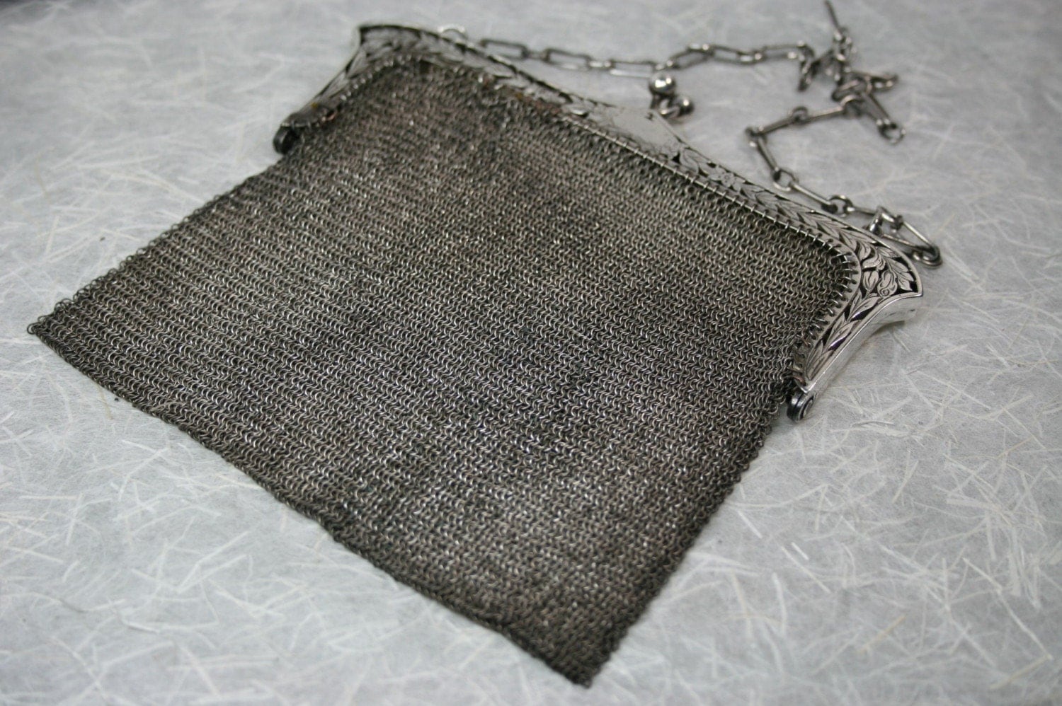 silver metal purse