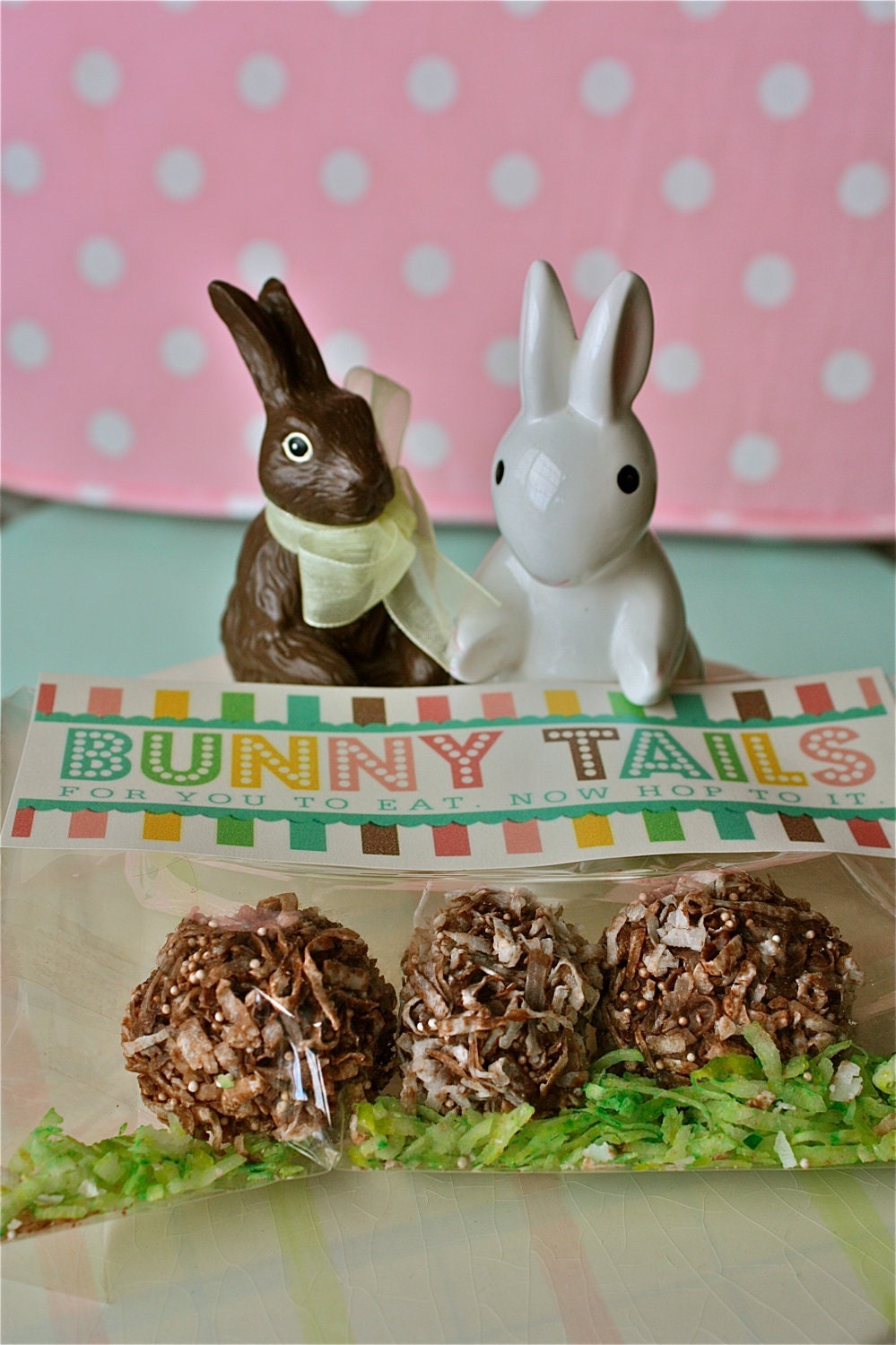 Marshmallow Chicks and Bunny TailsEaster Basket treats