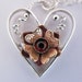 Sterling silver heart necklace or pendant - flower - branch twig necklace - valentine's day - semi-precious red garnet pendant