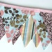 Fabric Bunting Banner Birthday Flags Pink Brown Damask