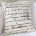 Decorative Pillow Cover French Script 18 x 18 Inch Accent Throw Cushion Cottage Blue
