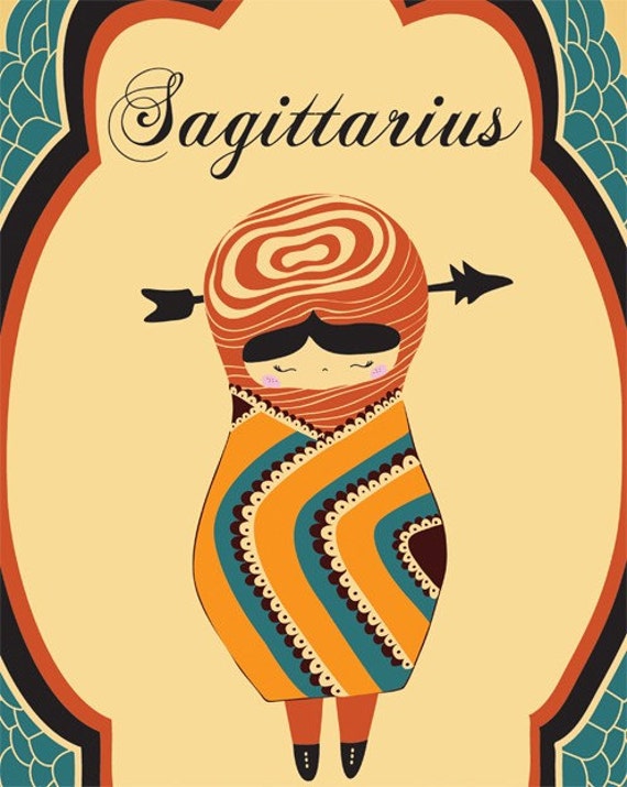 Sagittarius Astrological Sign Art Print by ParadaCreations on Etsy