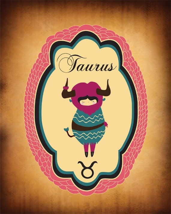 TAURUS Zodiac Sign / Indie Art Original Taurus by ParadaCreations