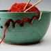 Ceramic Yarn Bowl - Knitting Bowl Weathered Pattina Green Regular Size CUSTOM ORDER