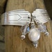 Spoon Bracelet - Friendship 1932 Silver Plated Spoon Bracelet with Coin Pearl and Crystals