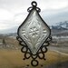 Chantilly Green Diamond Bridge Dish - Upcycled into a Windchime