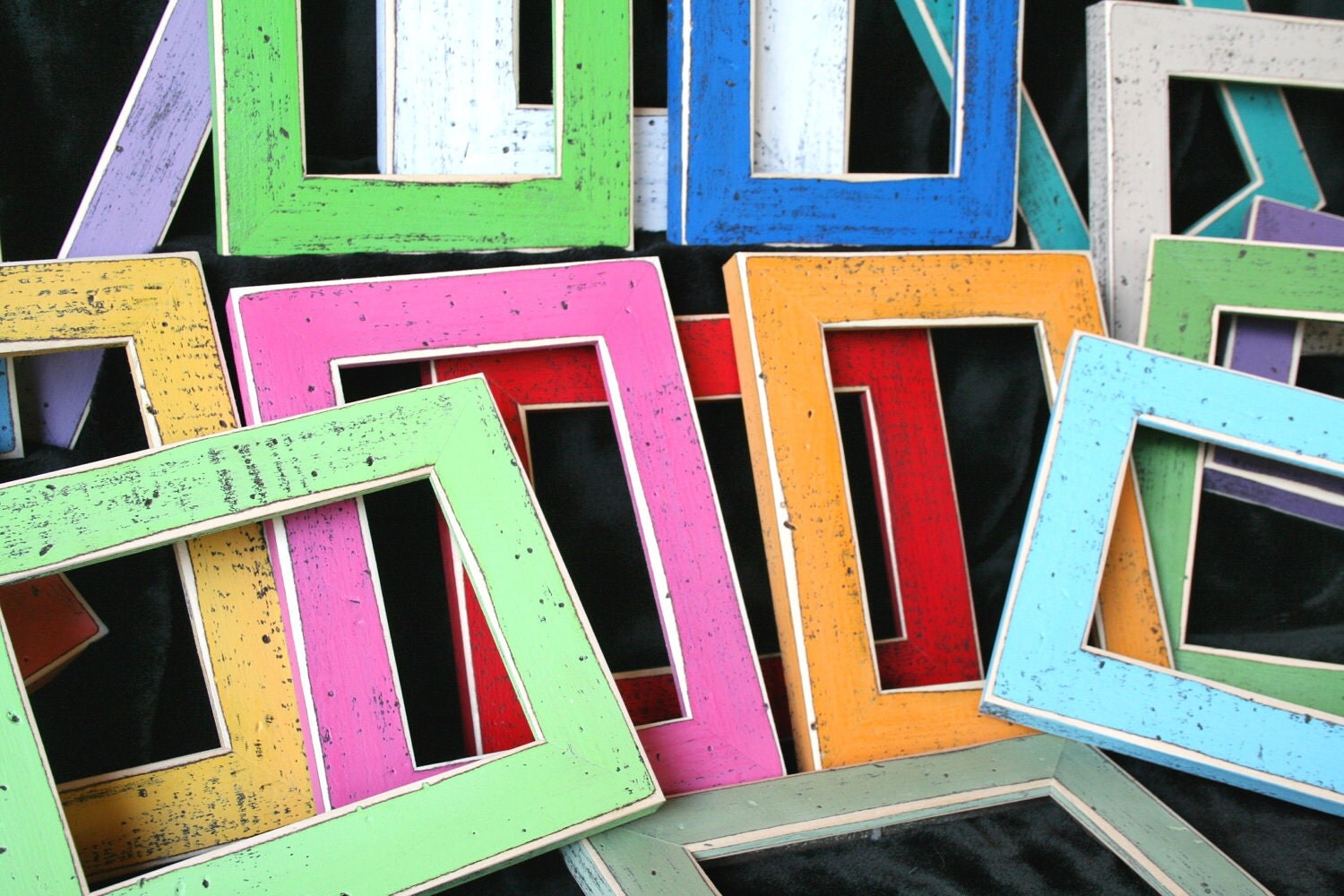 picture frame 8x8 or 8x10 Colored shabby weathered distressed