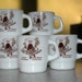 Vintage KAFFEE KLATSCH Coffee Mug Set 6 MILKGLASS