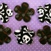 LAST SET 8 padded skull flowers steam punk rock n roll appliques embellishments EM-138