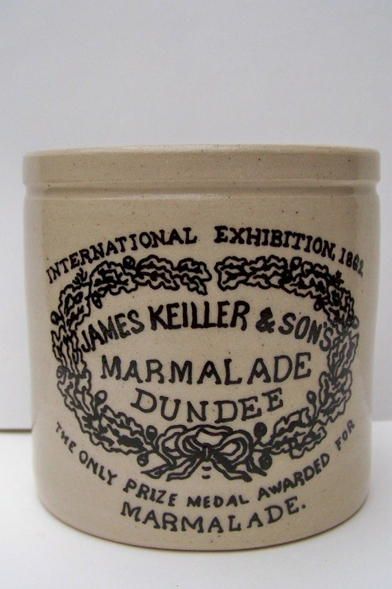 Vintage Stoneware James Keiller Marmalade Jar