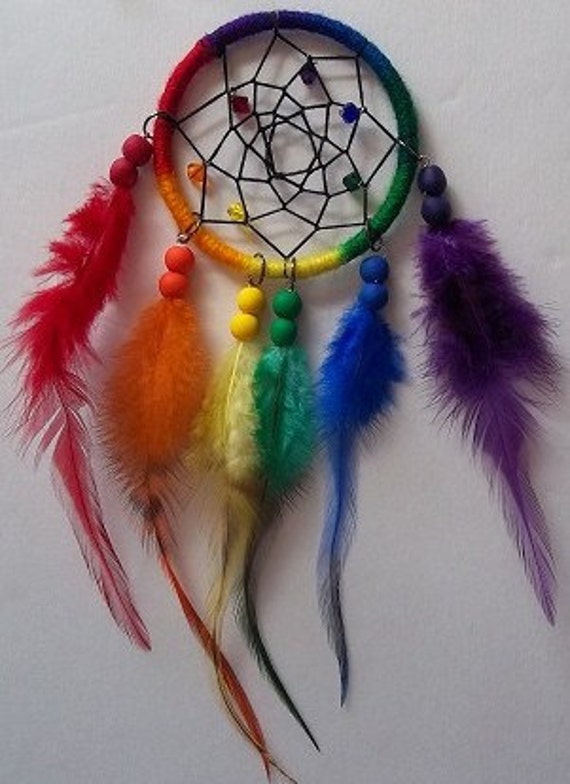 Rainbow Dream Catcher by wildzebra on Etsy