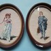 Vintage PINKIE and BLUE BOY Framed Needlepoint