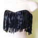 ON HOLD/RESERVED for S.W. 1980s leather bustier / Fringe leather / 80s / black sexy top