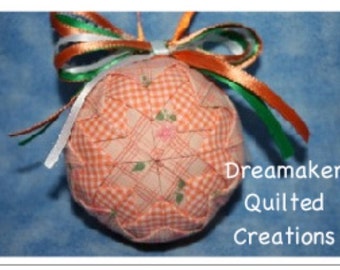 Handmade Spring Peaches Quilted Ornament SALE