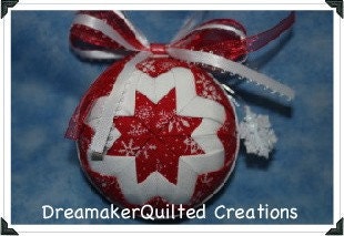 Handmade Snowflake Delight Christmas Quilted Ornament