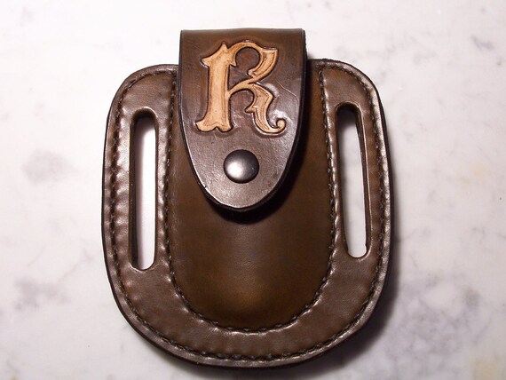 Custom Made Hand Tooled Leather Knife Sheath with Letter Of