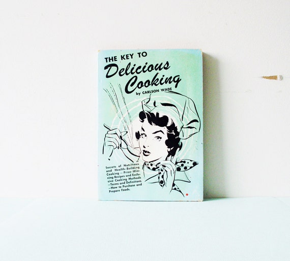 Mid Century Cookbook in Minty Blue