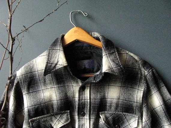 black and white pendleton shirt
