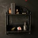 Shelves Curio Cabinate Black Wicker Vintage from NowVintage on Etsy