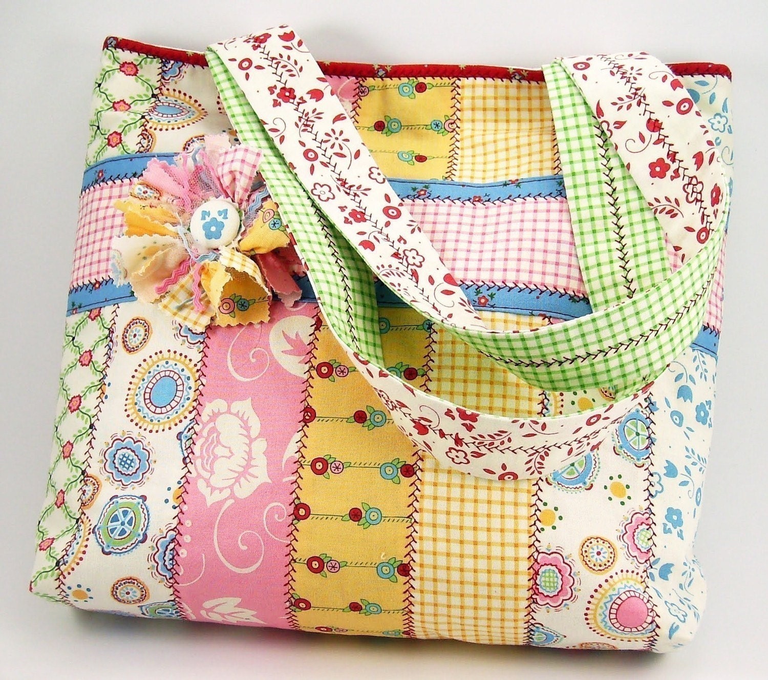 Huge Sale ... Jelly Roll Tote Bag Sewing Pattern with Fabric