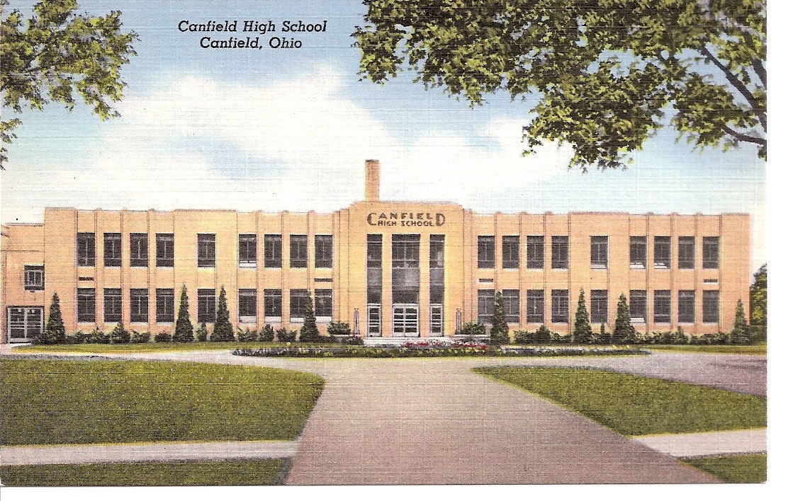 Items similar to VINTAGE POSTCARD CANFIELD HIGH SCHOOL, CANFIELD