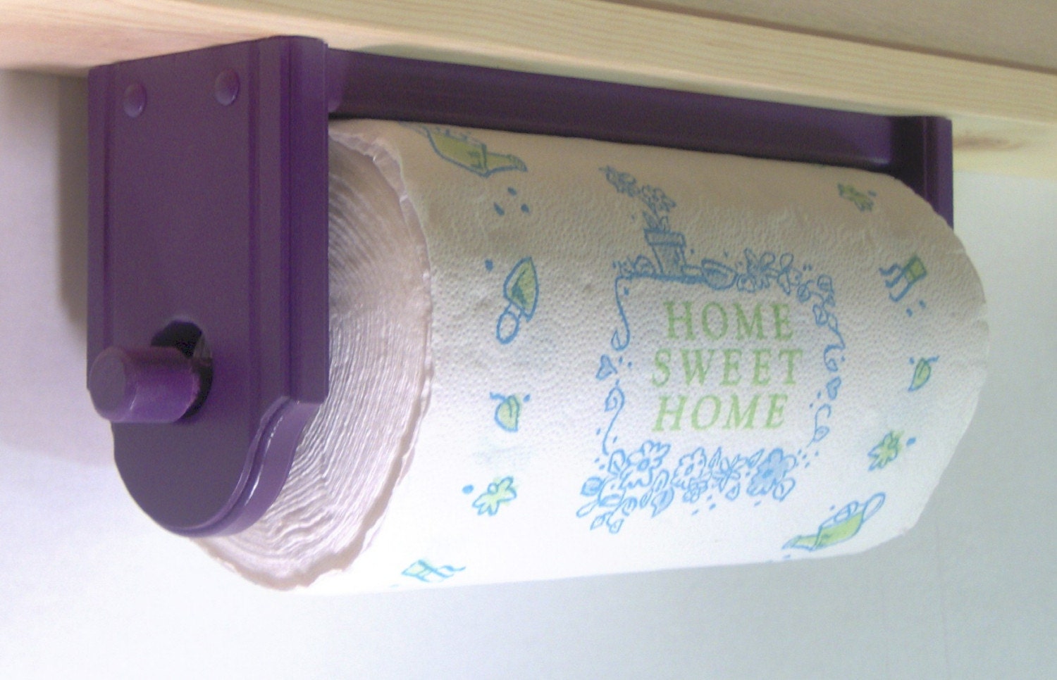 Paper towel holder wall under cabinet wood Purple