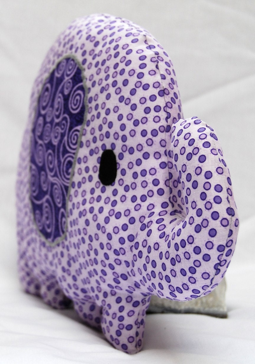 Purple Polka Dot Stuffed Elephant