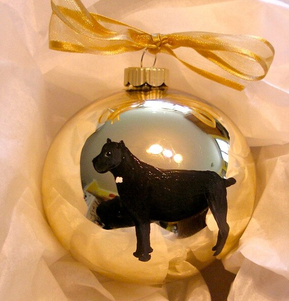 Cane Corso Dog Hand Painted Christmas Ornament by PaintedPooches