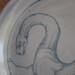 Original Drawing on Porcelain - Brontosaurus