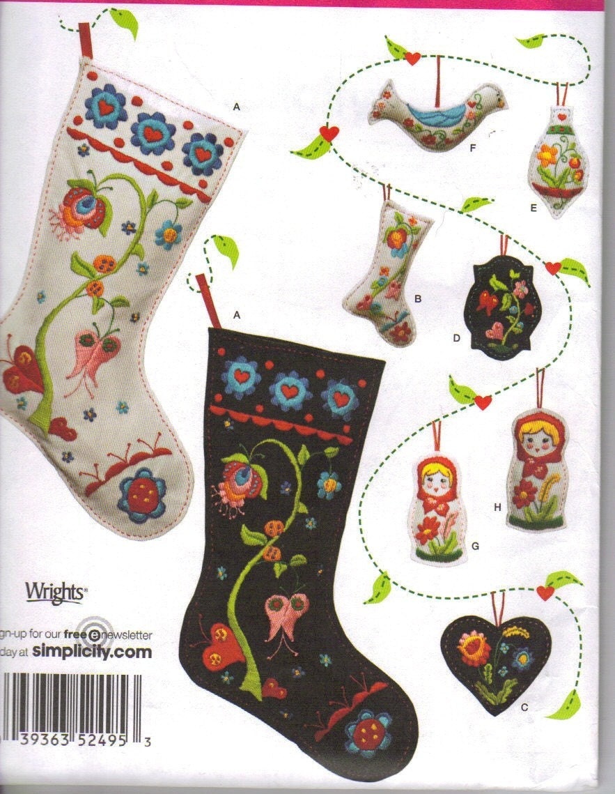 Felted Christmas Stocking Felt Knitting Pattern | eBay