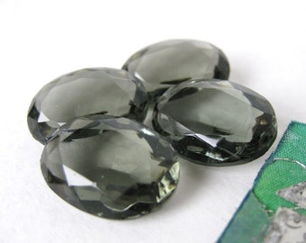 Vintage Glass Rhinestone Black Diamond Oval Transparent Jewel 18x13mm rhs0163 (2)