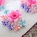 Vintage Plastic Flower Cabochon. Japan Hand Painted Cluster Bouquet, 20x15mm pcb0047 (4)
