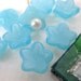 Vintage Glass Beads. Aqua Star Flowers Cupped 10mm vgb0219 (10)