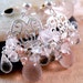 Sterling, Freshwater Pearl, Rose Quartz and Aquamarine Earrings
