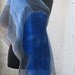 Blue grey silk scarf paint by hand. Hand painted silk scarf by Dimo Balev French Ultramarine flower with a long leaf